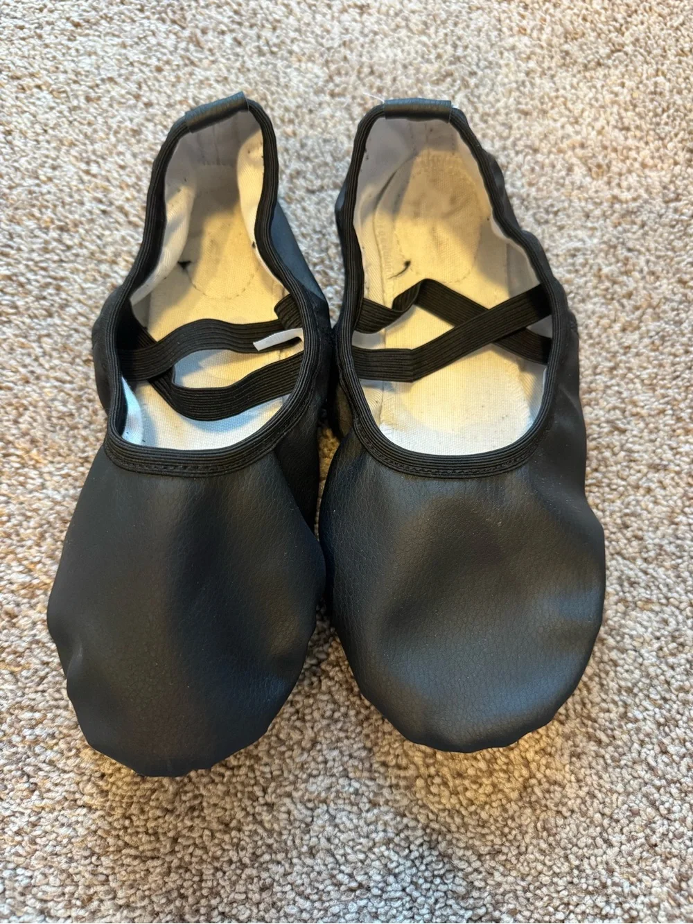 Black Ballet Slippers with Elastic Straps